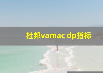 杜邦vamac dp指标